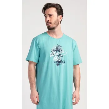 Pánská noční košile Vienetta MAN Pánská noční košile s krátkým rukávem Honolua bay Barva: Zelená, Velikost: M