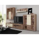 Obývací stěna MOLTENO, craft tobaco/krém, 5 let záruka + vyzvednutí ZDARMA