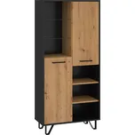 Regál PRUDHOE 2D, černá/dub artisan, 5 let záruka + vyzvednutí ZDARMA