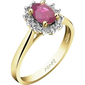 Prsten Zlatý prsten s diamanty a rubínem - ryzost 585 - 110.554