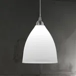 Fabas Luce Skleněné závěsné světlo PROVENZA, 20 cm, bílá stříbrně šedá 1 x 75 W - Doprava zdarma