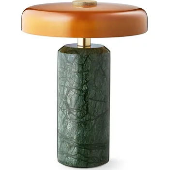 Venkovní osvětlení DESIGN BY US Nabíjecí stolní lampa Trip LED, zelená / oranžová, mramor, sklo, IP44 mechově zelená, jantarová 1 x 2 W LED - Doprava zdarma