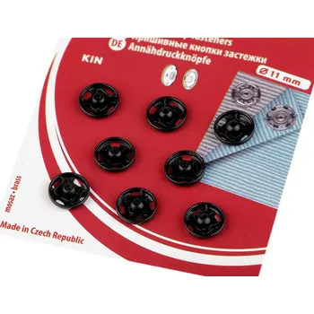 Knoflík Kovové patentky Ø11 mm černé (Kovové patentky černé)