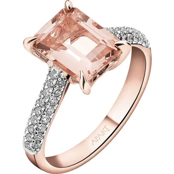 Prsten Prsten z růžového zlata s brilianty a morganitem - ryzost 585 - 103.828
