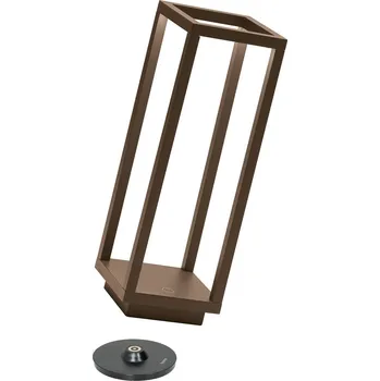 Venkovní osvětlení Zafferano Home LED bateriová lucerna IP54 corten - Noha – délka 7,8 cm, šířka 7,8 cm 1 x 2,2 W LED - Doprava zdarma