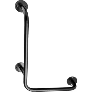 Madlo do koupelny wela LOMENÉ MADLO SPRCHOVÉ PRAVÉ ČERNÉ PREMIUM šířka x výška: 40 x 40 cm, Průměr: 30 mm