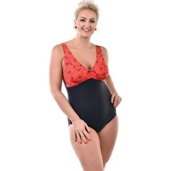 Dámské plavky Jane Dámské plavky jednodílné 8P012 černé s červenou Barva: černá, Velikost: L