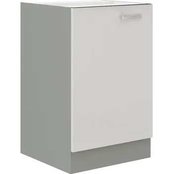 Kuchyňská linka HARLOW, skříňka dolní 40 D 1F BB, šedá / bílý lesk + vyzvednutí ZDARMA