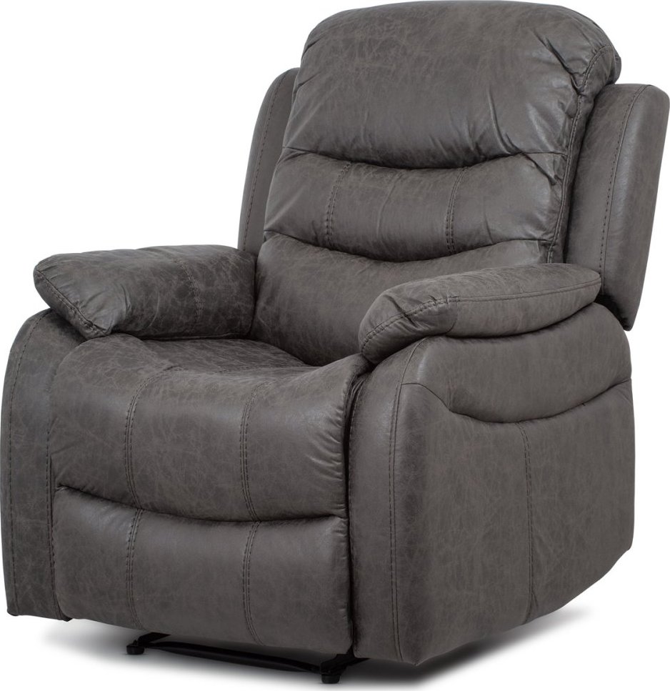 Relaxační polohovací TV křeslo GLEN — látka, šedá