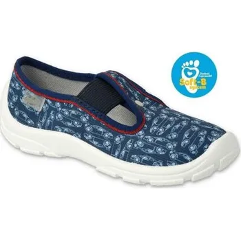 Chlapecká obuv dětské bačkory na gumičku Befado 972X236 autíčka velikost 27