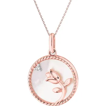 Přívěsek Přívěsek z růžového zlata s briliantem a 	perletí - růže - ryzost 585 - 220.495