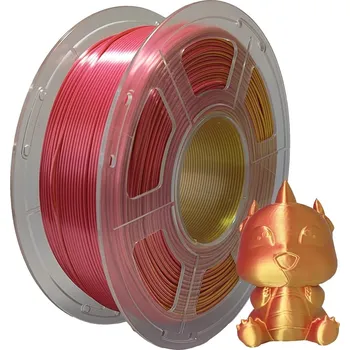 Filament Vzorek FIBER3D Filamenty PLA SILK Dual color 10 m - dvou barevný filament, Barva Red-Gold