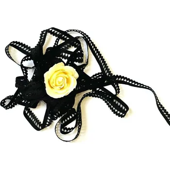 Textilní guma Ozdobná pruženka - černá