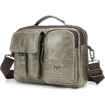 Bullcaptain pánská kožená vintage taška Odoric Šedá BULLCAPTAIN 97k-cube