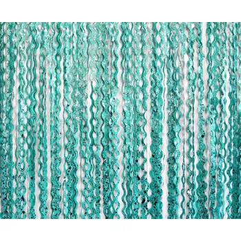 Balónek Párty závěs spirály s potiskem, tyrkysová, 1x2m