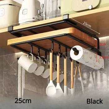 Nerezový kuchyňský závěsný držák s úložným systémem - D