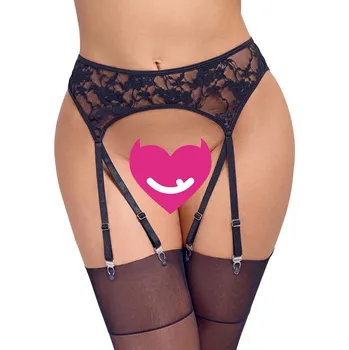 Cottelli Floral Lace Suspender Belt 2340550 Black Velikost S/M