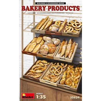 Plastikový model Bakery Products (w/ wooden crates) - MiniArt 35624