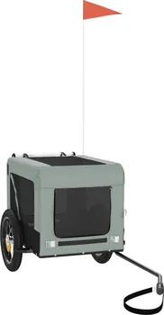 Přívěsný vozík pro psa Vozík za kolo pro psa z oxfordské tkaniny s železným rámem 93909 120 x 53 x 54,5 cm šedý