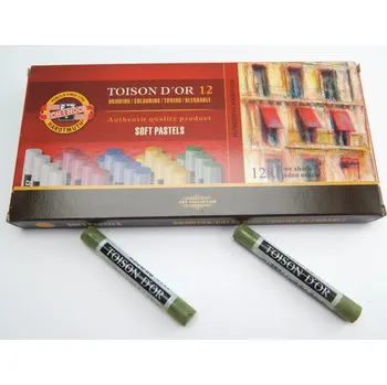 KOH-I-NOOR Křídy 8500/86 prašné TOISON D'OR, zeleň olivová světlá, 12ks