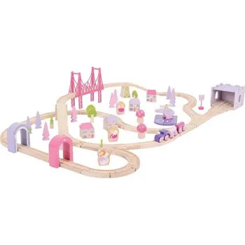 Vláček a vláčkodráha Bigjigs Rail Dřevěná velká vláčkodráha princezny