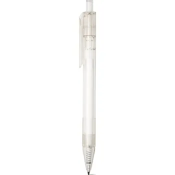 HARLAN. kuličkové pero rPET s barevným tlačítkem - Transparentní