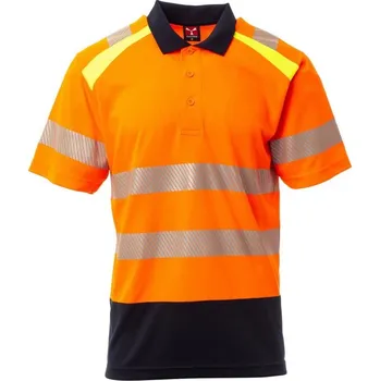 Pánská mikina Pánská pracovní reflexní polokošile LANE, Payper Barva: ORANŽOVÁ FLUO/NÁMOŘN, Velikost: 5XL