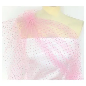 Metráž - tyl SV. RŮŽOVÝ puntík 91755007 - látka na šaty - Růžová, 150 cm