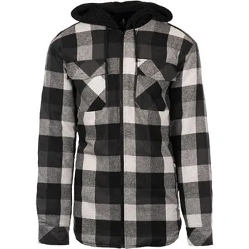 Pánská casual bunda Burnside Pánská flanelová bunda BU8620 Black - Grey -Checked XL