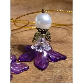 Přívěsek Přívěsek anděl fialovo bílá staromosaz