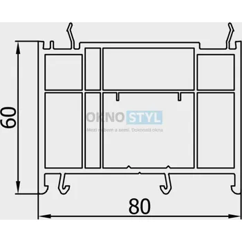 Příslušenství k oknu Rozšiřovací profil 60mm Bílá / Zlatý dub pro okna REHAU Smartline+