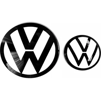 Znak automobilu VW T-CROSS (2019-2020) přední a zadní znak, logo (14,2cm a 9,4cm) - zrcadlově bílá