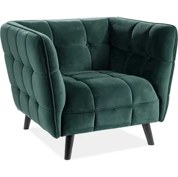 Křeslo Křeslo Castello Velvet, zelená / černá