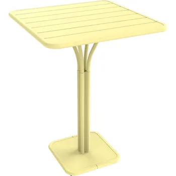 Zahradní stůl Citronově žlutý kovový barový stůl Fermob Luxembourg Pedestal 80 x 80 cm
