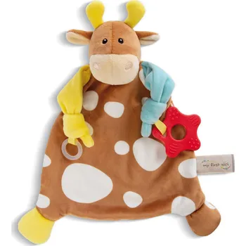 NICI MFN muchláček Kravička s kousátkem a úchytkou na dudlík 25x25cm