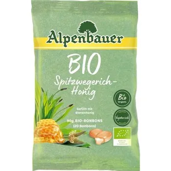 Bonbon Alpenbauer Přírodní bonbóny Jitrocel - med BIO 90 g