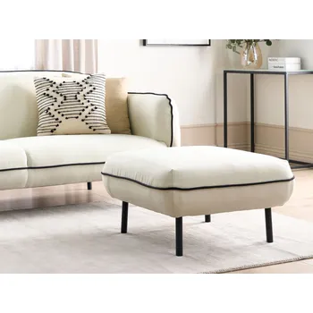 Taburet Čalouněný taburet 68 x 68 cm světle šedý čtvercový dekorativní taburet podnožka extra místo k sezení Beliani