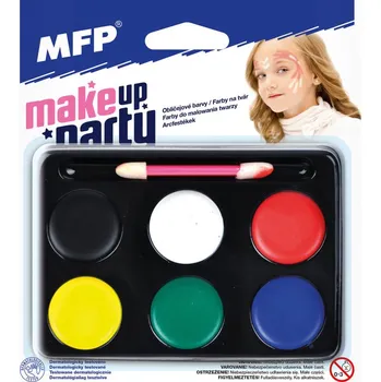 Speciální výtvarná barva Barvy na obličej - make-up se štětečkem-6 ks barev