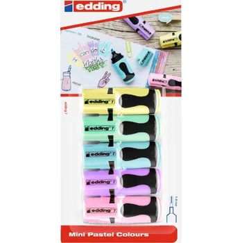 Zvýrazňovač Mini zvýrazňovač "7", mix pastelových barev, 1-3mm, 5ks/bal., EDDING