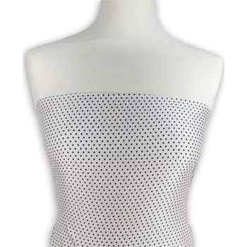 Metráž - Ac Hed PUNTÍK ČERNÝ NA PUDROVÉ - látka na šaty a halenky - Pudrová+černá, 150 cm