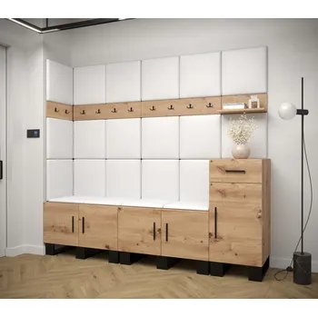 Předsíňová stěna Předsíňová stěna Artin 9 - dub Artisan Barva: Bílá Ekokůže