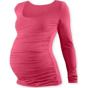 Těhotenská móda Těhotenské tričko Johanka, dlouhý rukáv, lososově růžové L/XL