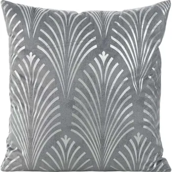 Povlak na polštářek Dekorační povlak na polštář světle šedý se stříbrným vzorem 45x45 cm