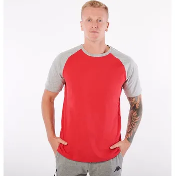 Pánské oblečení Kappa LOGO CAFY triko červená/šedá XL