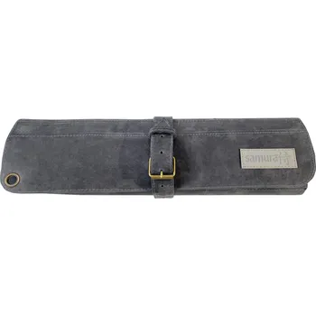 Kuchyňská škrabka SAMURA - kožené profesionální rolovací pouzdro na nože /CHEF ROLLS NATUR. LEATHER gray