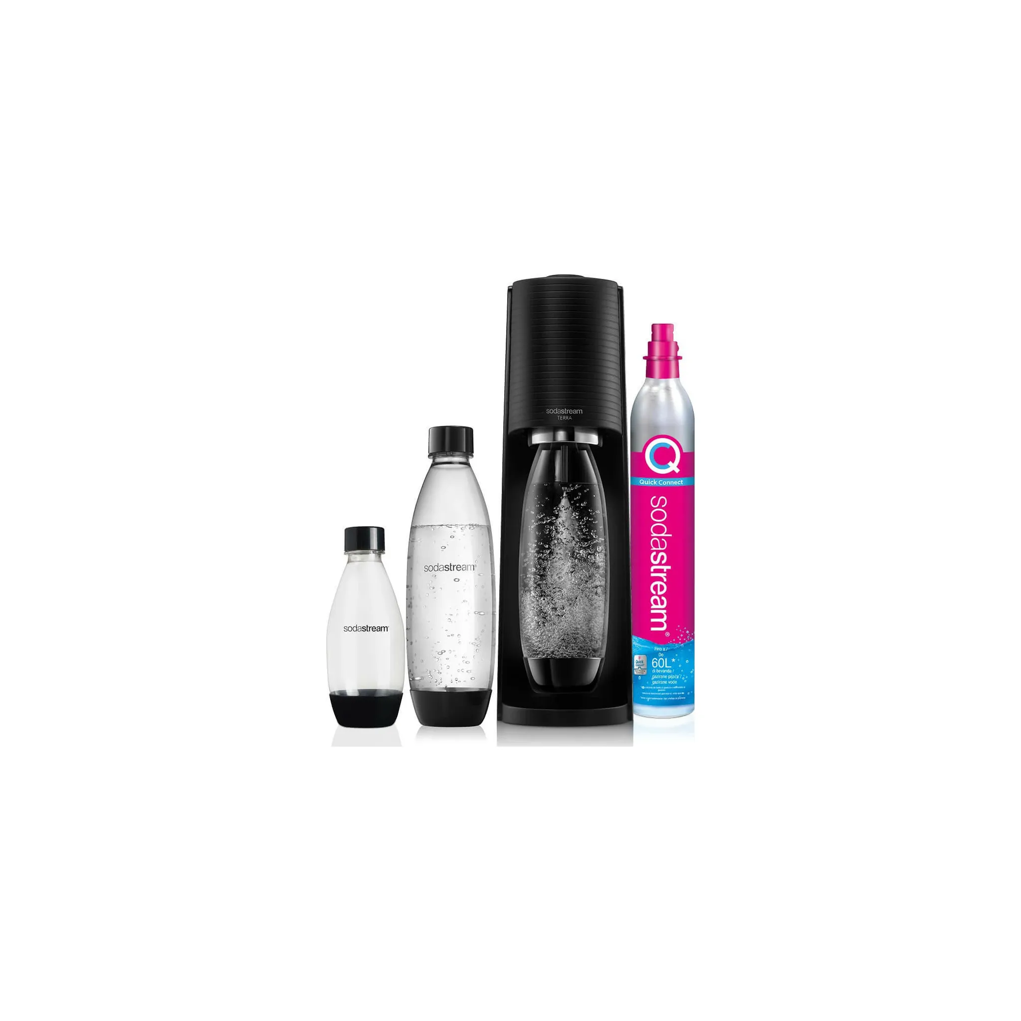 Fotografie 2 - Výrobník sody SodaStream Terra černý + 3 lahve