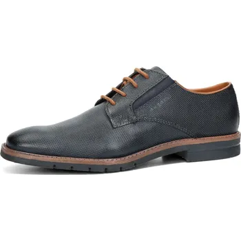 Pánské polobotky Bugatti pánské kožené společenské boty bez šněrování - tmavomodré