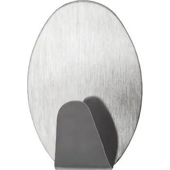 Sada koupelnových doplňků SET 3x velký samolepicí háček oválný stříbrný, rozměr 4x3,5x2cm