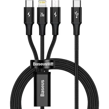 Datový kabel na mobil (CAMLT-SC01) 1,5m 3v1 černý