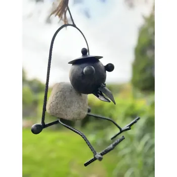 Kovaný pták na houpačce (s čepičkou)